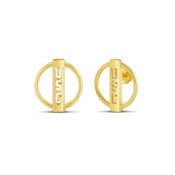 USC Trojans Gold Plated Vertical Bar in Circular Post Earrings